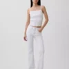 Lågmidjade, långa och smala Jeans med snörning