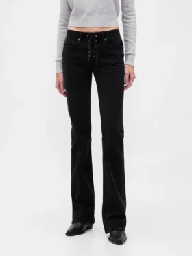 Lågmidjade, långa och smala Jeans med snörning