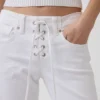 Lågmidjade, långa och smala Jeans med snörning
