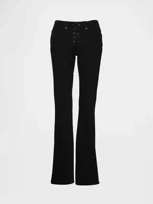 Lågmidjade, långa och smala Jeans med snörning