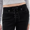 Lågmidjade, långa och smala Jeans med snörning
