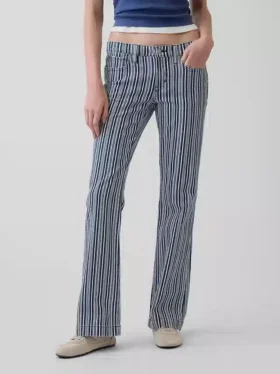 Lågmidjade, långa och smala randiga Jeans