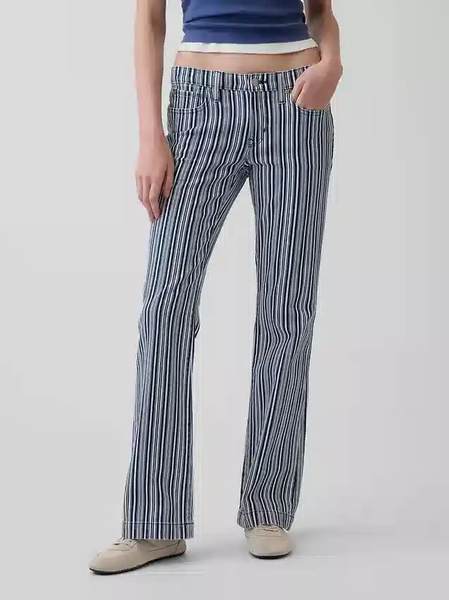 Lågmidjade, långa och smala randiga Jeans