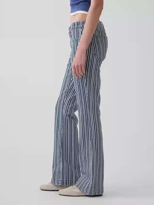 Lågmidjade, långa och smala randiga Jeans