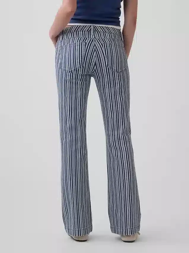 Lågmidjade, långa och smala randiga Jeans