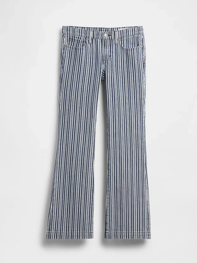 Lågmidjade, långa och smala randiga Jeans