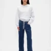 Lågmidjade, lösa 90-talsjeans med dragsko