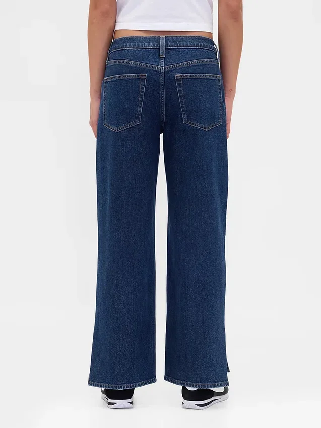 Lågmidjade, lösa 90-talsjeans med dragsko