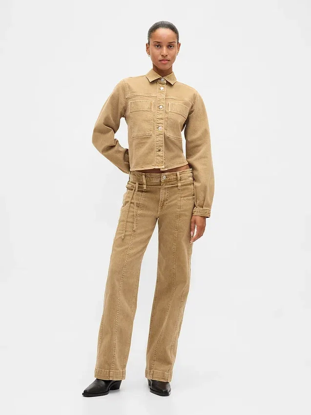 Lågmidjade, lösa 90-talsjeans med smal midja