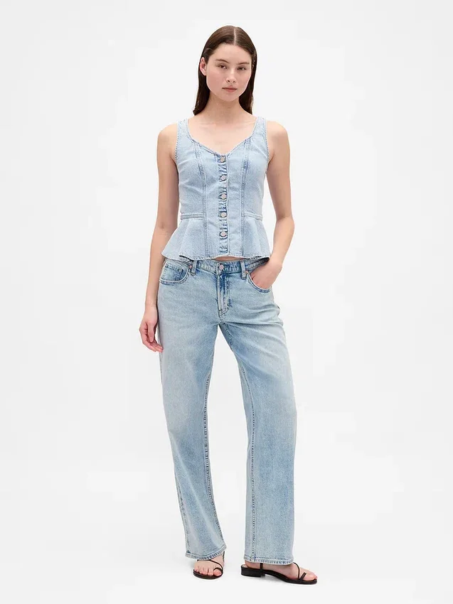 Lågmidjade, lösa jeans i 90-talsstil