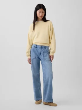 Lågmidjade, lösa jeans i 90-talsstil