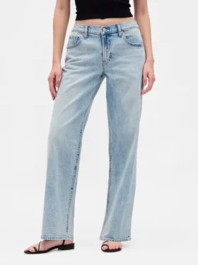 Lågmidjade, lösa jeans i 90-talsstil