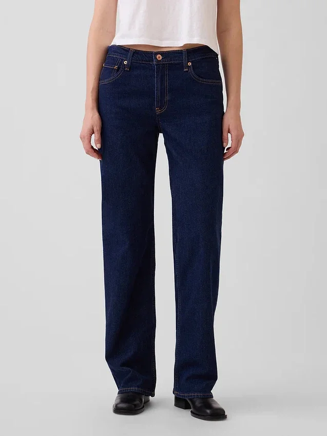 Lågmidjade, lösa jeans i 90-talsstil