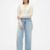 Lågmidjade, lösa jeans i 90-talsstil