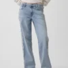 Lågmidjade, lösa jeans med sidostriper i 90-talsstil