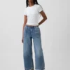 Lågmidjade, lösa och bekväma cropped-Jeans i 90-talsstil