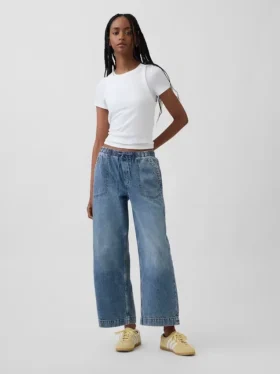 Lågmidjade, lösa och bekväma cropped-Jeans i 90-talsstil