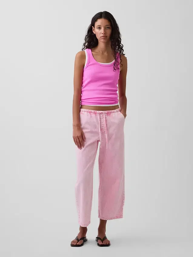 Lågmidjade, lösa och bekväma cropped-Jeans i 90-talsstil