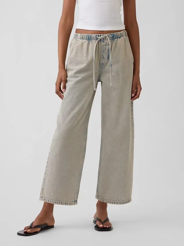 Lågmidjade, lösa och bekväma cropped-Jeans i 90-talsstil