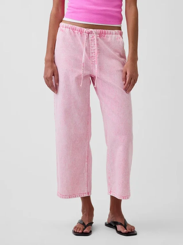 Lågmidjade, lösa och bekväma cropped-Jeans i 90-talsstil