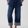 Lågmidjade, lösa och bekväma cropped-Jeans i 90-talsstil