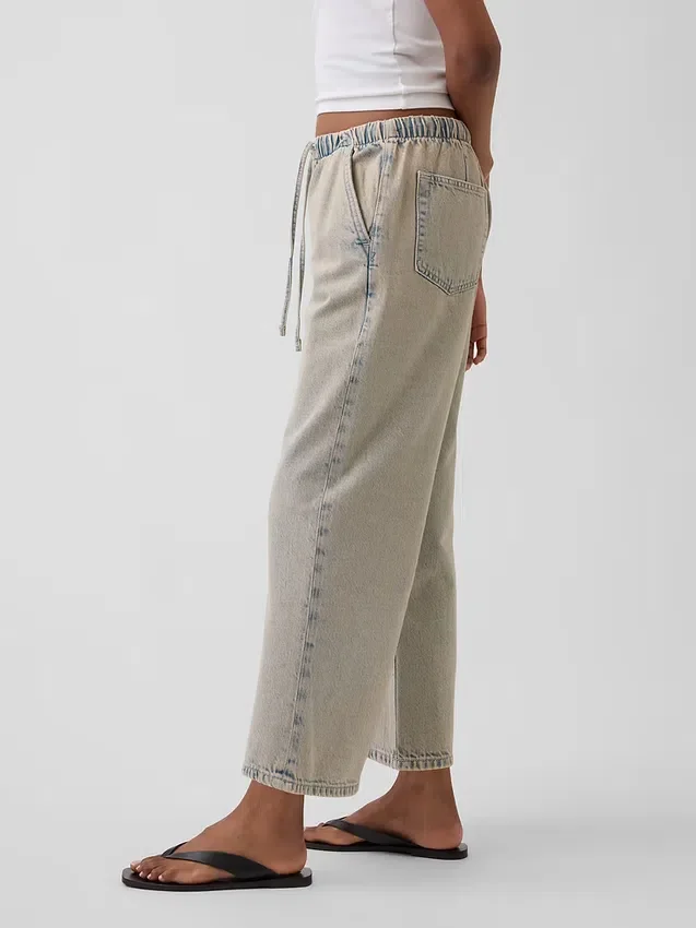 Lågmidjade, lösa och bekväma cropped-Jeans i 90-talsstil