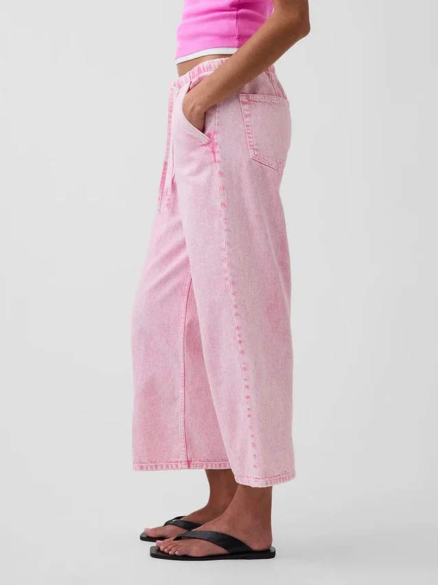 Lågmidjade, lösa och bekväma cropped-Jeans i 90-talsstil
