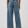 Lågmidjade, lösa och bekväma cropped-Jeans i 90-talsstil
