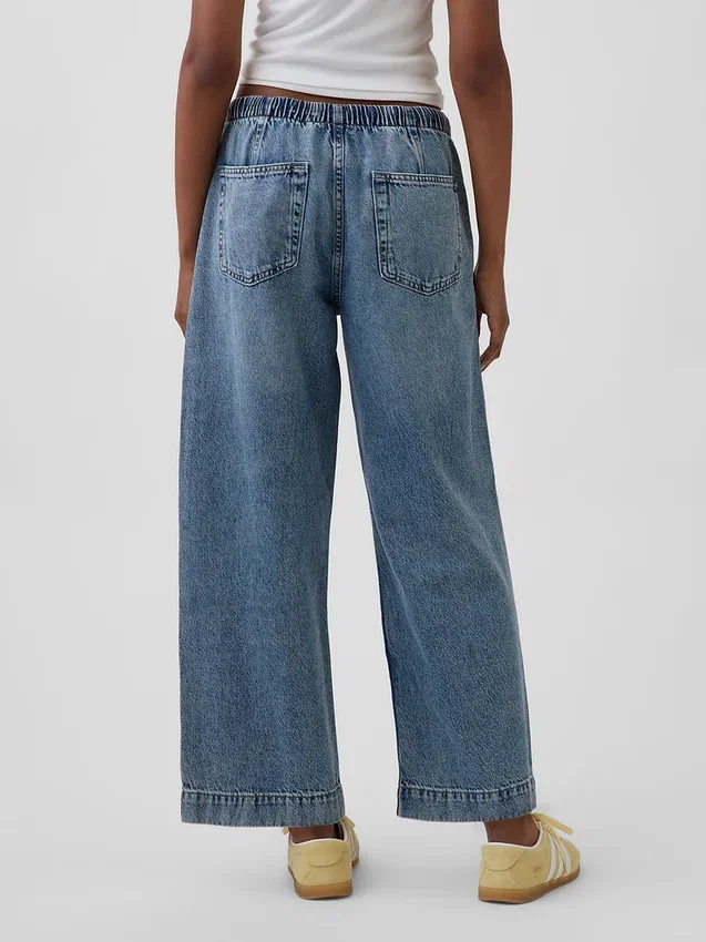 Lågmidjade, lösa och bekväma cropped-Jeans i 90-talsstil