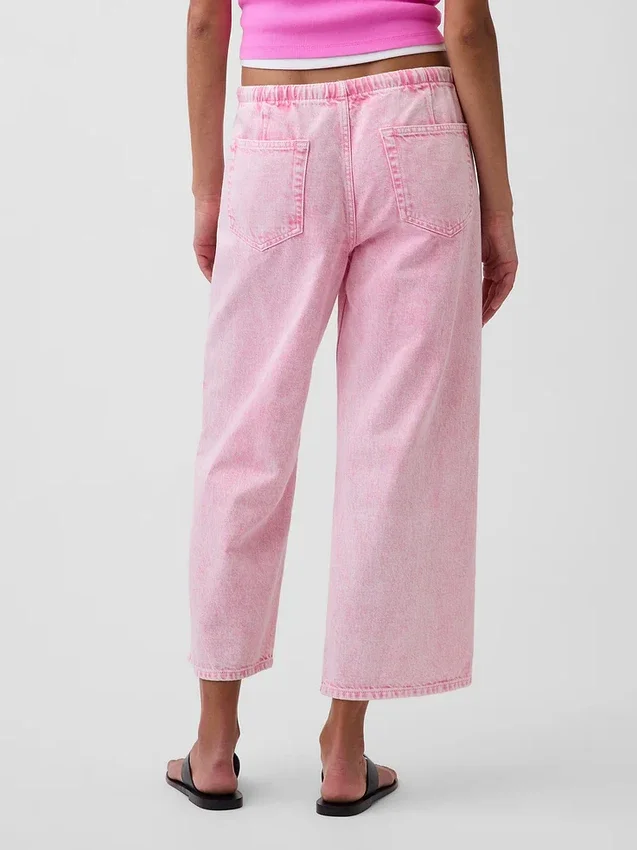 Lågmidjade, lösa och bekväma cropped-Jeans i 90-talsstil
