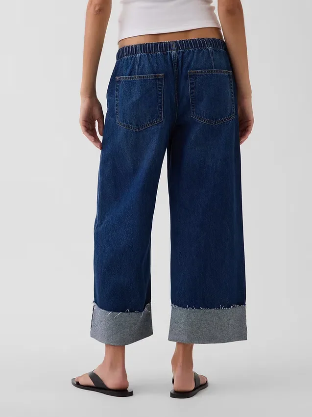 Lågmidjade, lösa och bekväma cropped-Jeans i 90-talsstil