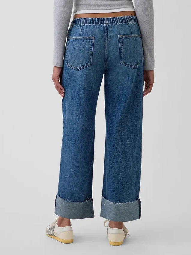Lågmidjade, lösa och bekväma cropped-Jeans i 90-talsstil