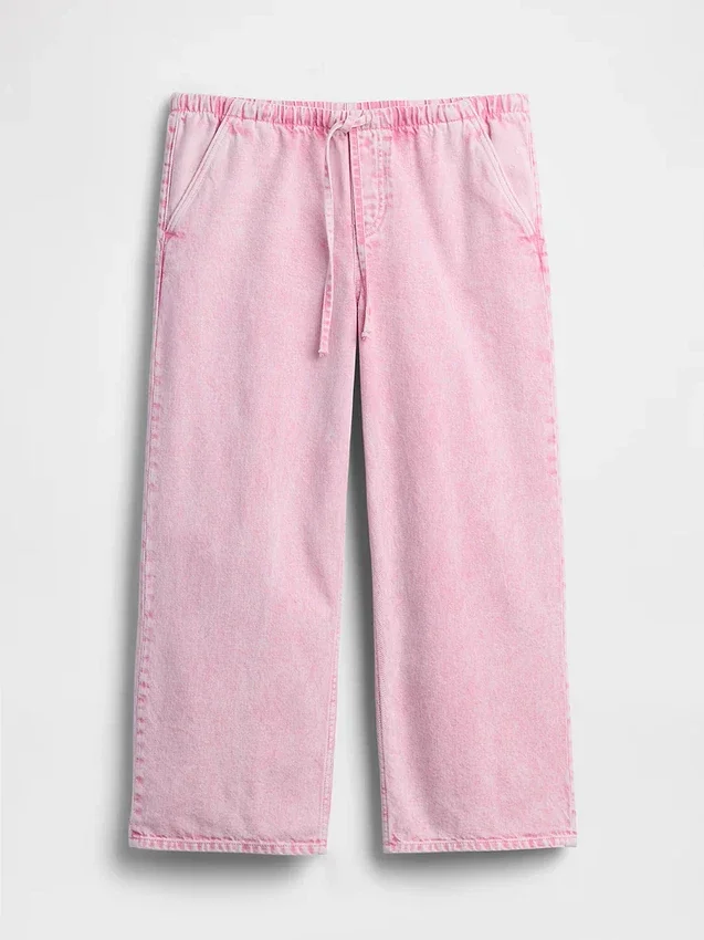 Lågmidjade, lösa och bekväma cropped-Jeans i 90-talsstil
