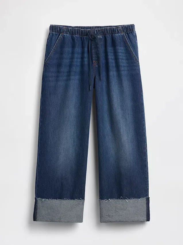 Lågmidjade, lösa och bekväma cropped-Jeans i 90-talsstil