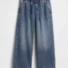 Lågmidjade, lösa och bekväma cropped-Jeans i 90-talsstil