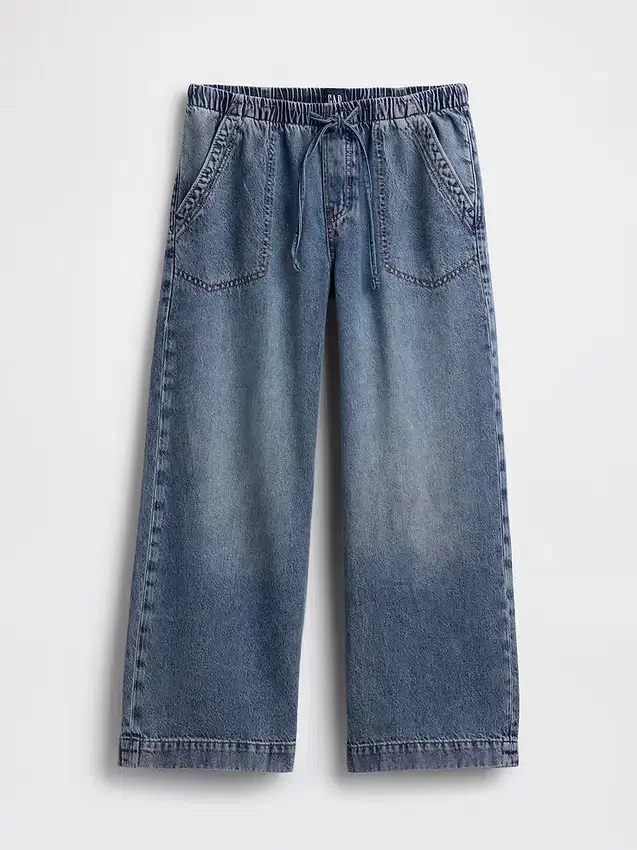 Lågmidjade, lösa och bekväma cropped-Jeans i 90-talsstil