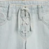 Lågmidjade, snörda jeans med avslappnad utsvängd passform för barn