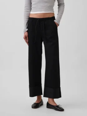Lågmidjade, ultramjuka, avslappnade 90-talsinspirerade cropped-Jeans