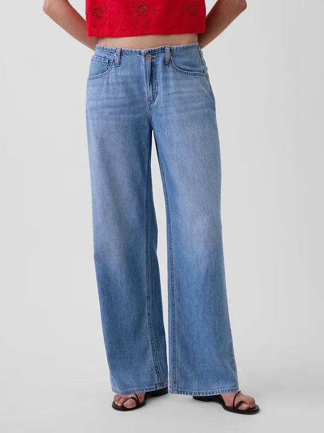 Lågmidjade, ultramjuka, lösa jeans i 90-talsstil