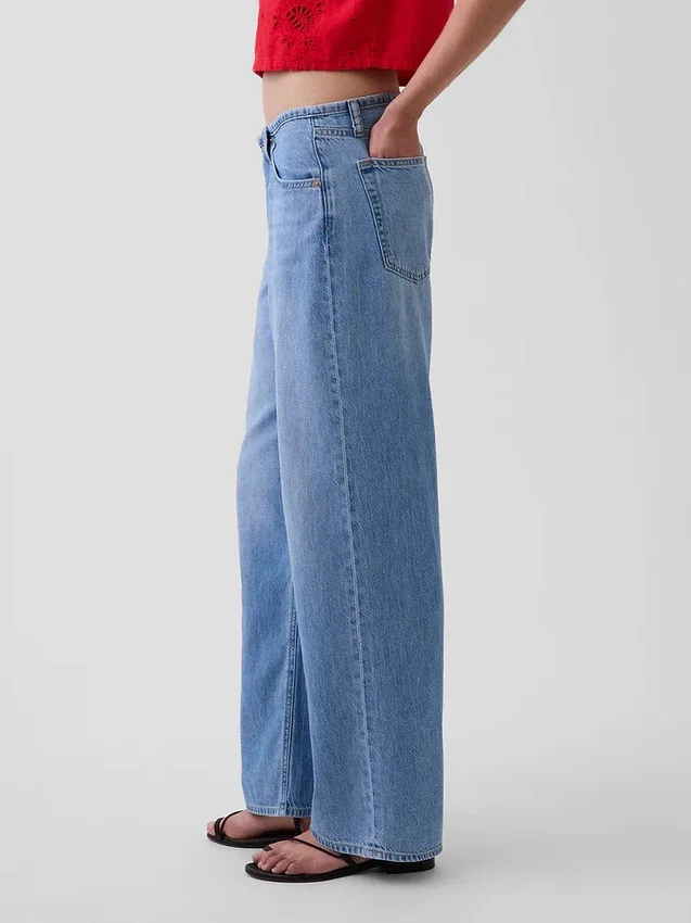 Lågmidjade, ultramjuka, lösa jeans i 90-talsstil