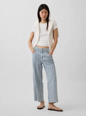 Lågt sittande, avslappnade cropped-Jeans