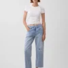 Lågt sittande, avslappnade cropped-Jeans