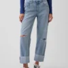 Lågt sittande, avslappnade cropped-Jeans