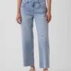 Lågt sittande, avslappnade cropped-Jeans