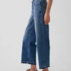 Lågt sittande, avslappnade cropped-Jeans
