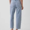Lågt sittande, avslappnade cropped-Jeans