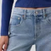 Lågt sittande, avslappnade cropped-Jeans