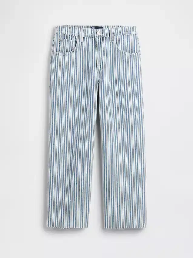 Lågt sittande, avslappnade cropped-Jeans