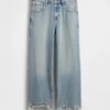 Lågt sittande, avslappnade cropped-Jeans