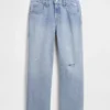 Lågt sittande, avslappnade cropped-Jeans